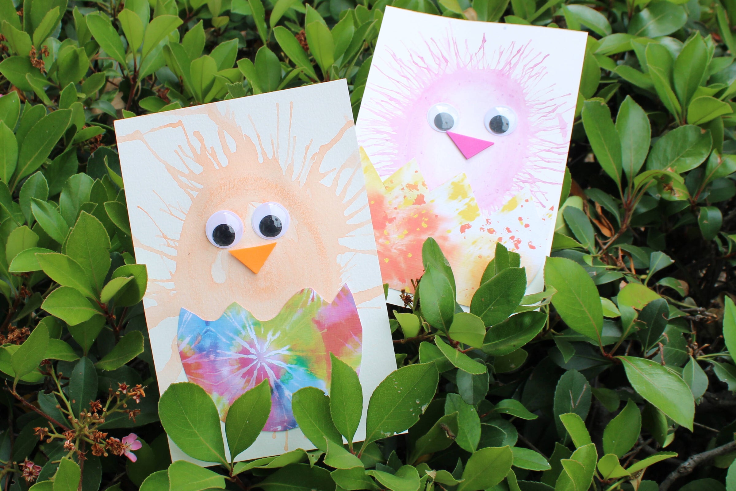 Hatching Chick Craft: Straw-Blown Watercolor Art Project for Kids 5 ...